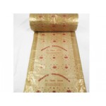 Polythene Roll - 1 side gold  red snow printed 1 side clear   - 40"/54"